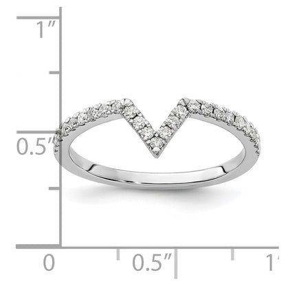 14K Weißgold V Form Diamant Ring Guard