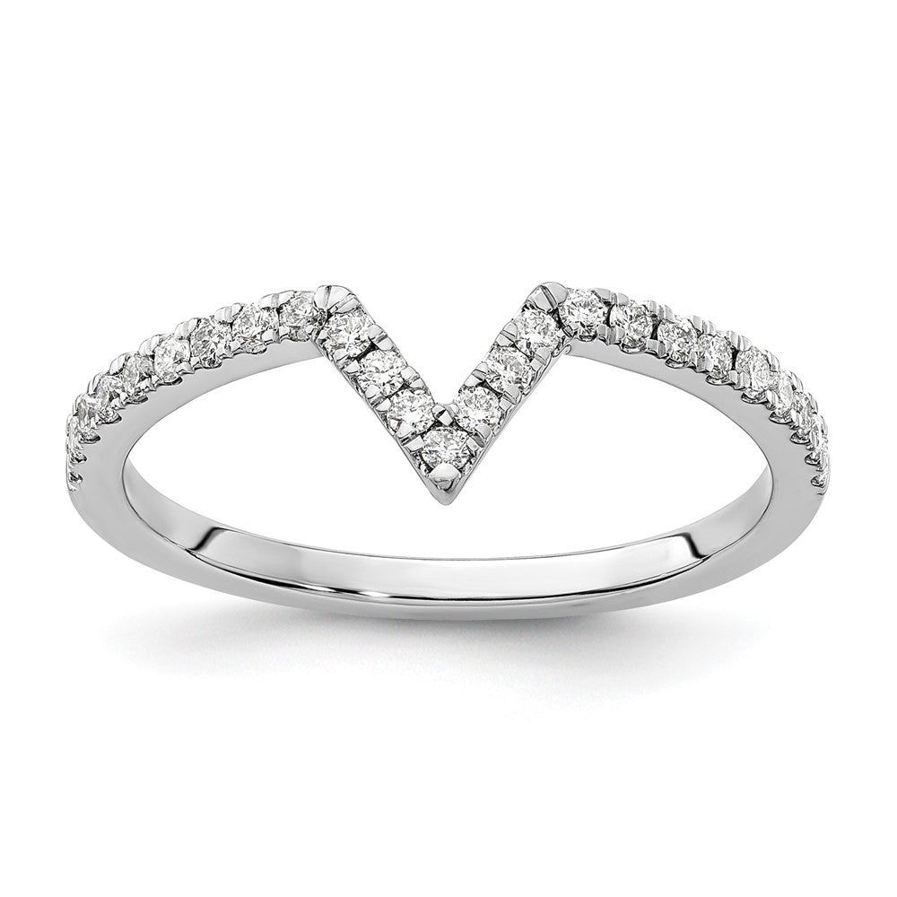 14K Weißgold V Form Diamant Ring Guard