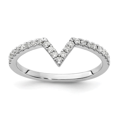 14K Weißgold V Form Diamant Ring Guard