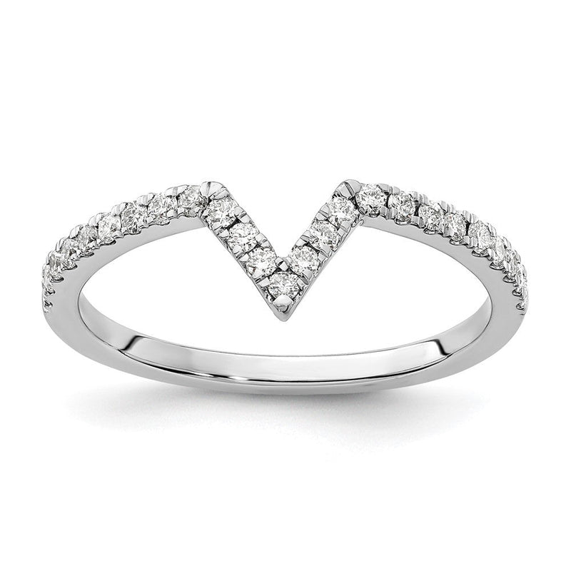 14K Weißgold Ring-Guard V-Form mit natürlichen Diamanten 0,25 ct. Gesamtgewicht