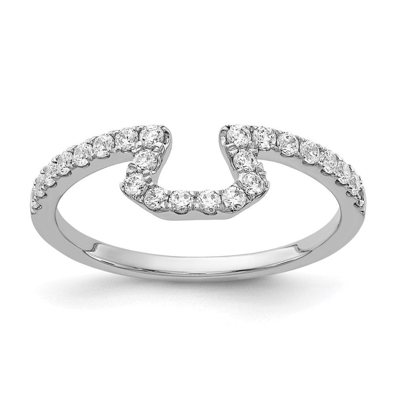 14K Weißgold Ring mit natürlichen Diamanten 0,36 ct