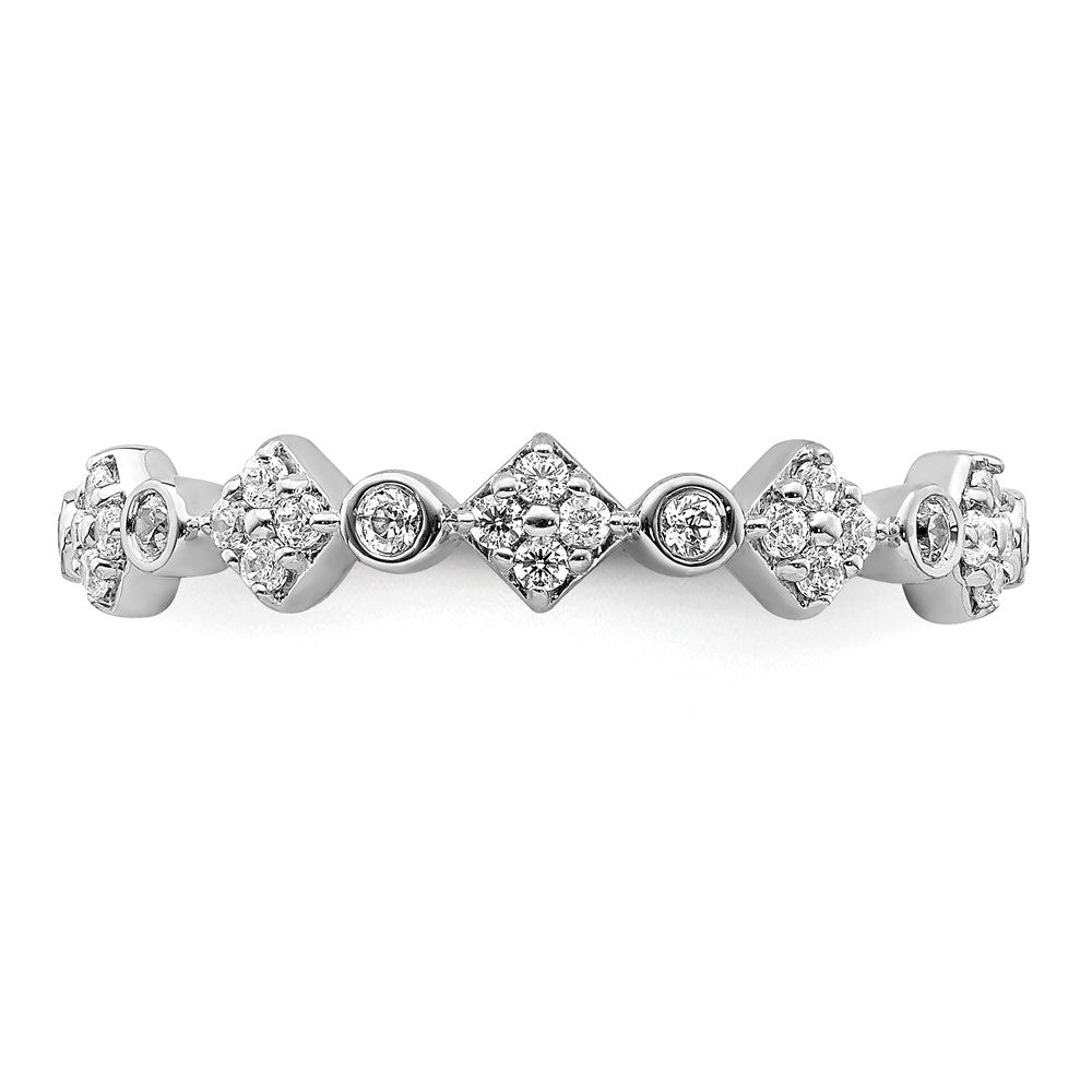 14K Weißgold Fashion-Ring mit natürlichen Diamanten