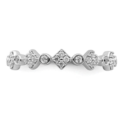 14K Weißgold Fashion-Ring mit natürlichen Diamanten
