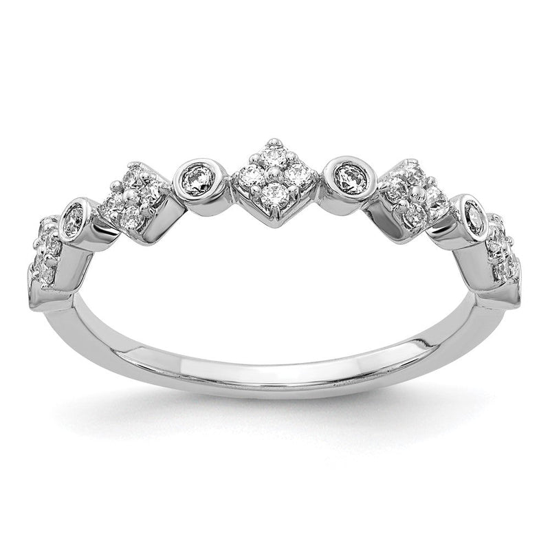 14K Weißgold Fashion-Ring mit natürlichen Diamanten