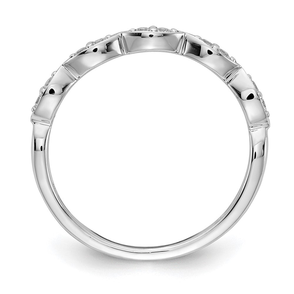 14K Weißgold Ring mit natürlichen Diamanten, 0,15 ct