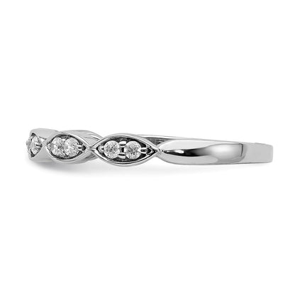 14K Weißgold Ring mit natürlichen Diamanten, 0,15 ct