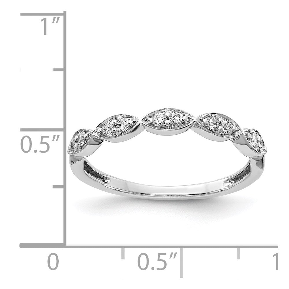 14K Weißgold Ring mit natürlichen Diamanten, 0,15 ct