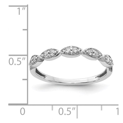 14K Weißgold Ring mit natürlichen Diamanten, 0,15 ct