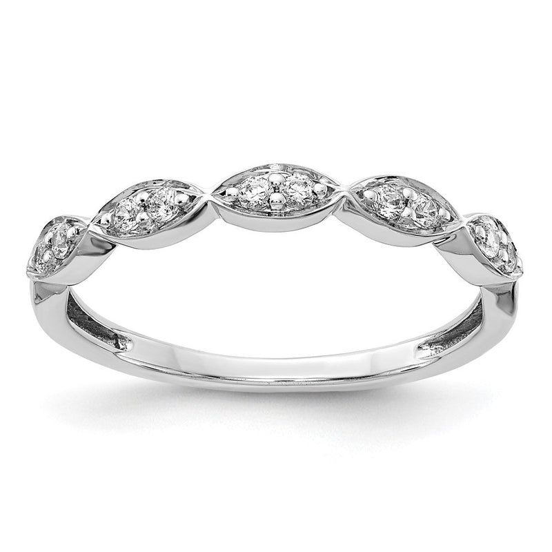 14K Weißgold Ring mit natürlichen Diamanten, 0,15 ct