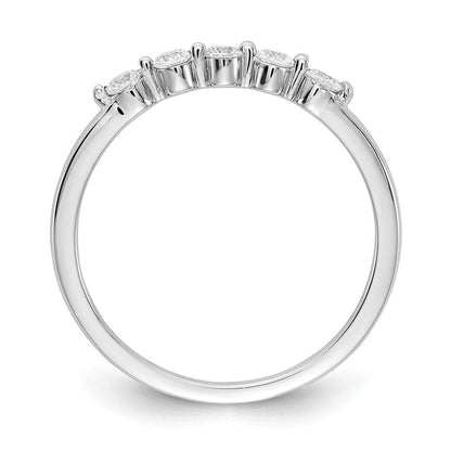 14K Weißgold 5 Stein Diamant Ring