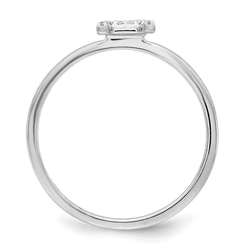 Ring aus 14K Weißgold mit natürlichen Diamanten, Initiale „A“