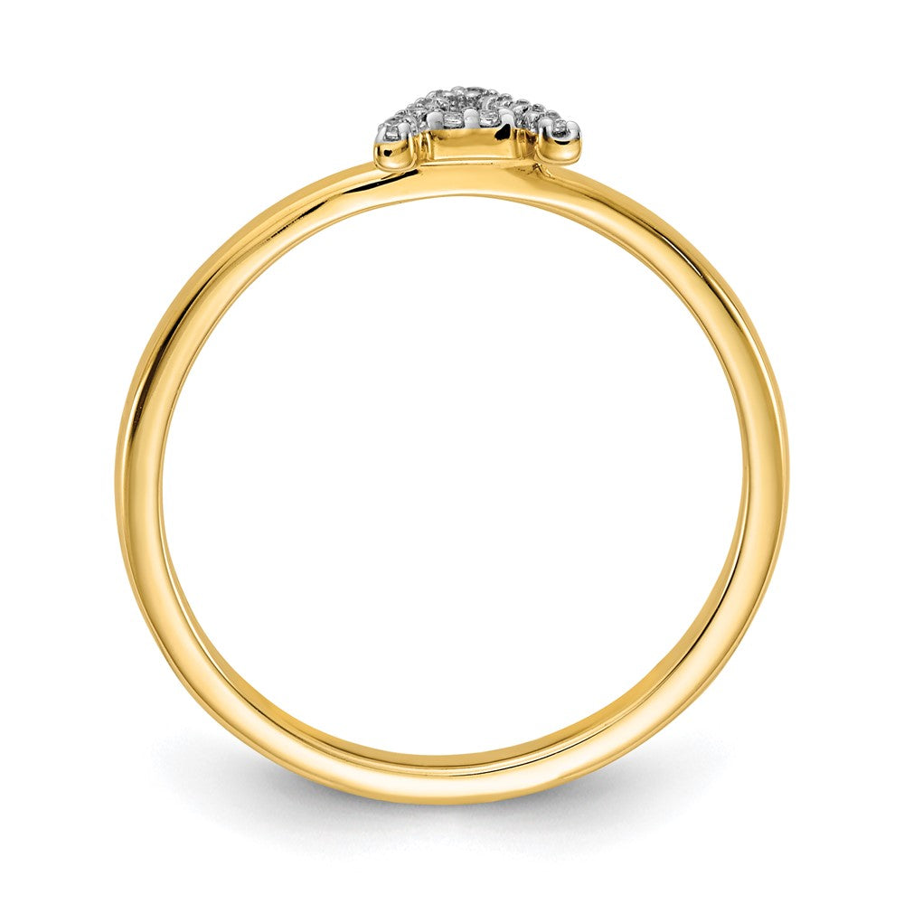 14K Gelbgold Ring mit natürlichem Diamant-Initial „A“