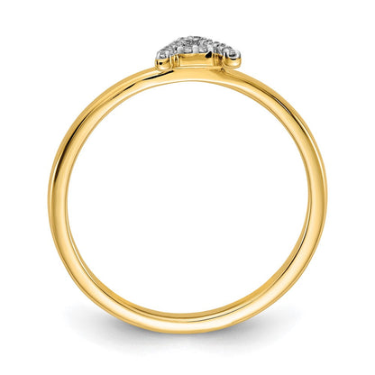 14K Gelbgold Ring mit natürlichem Diamant-Initial „A“