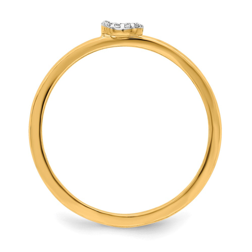 14K Gelbgold Ring mit natürlichem Diamant Initial „C“