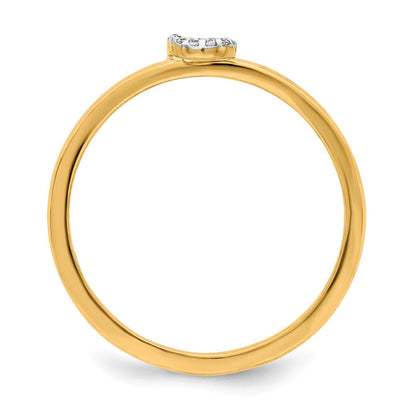 14K Gelbgold Ring mit natürlichem Diamant Initial „C“