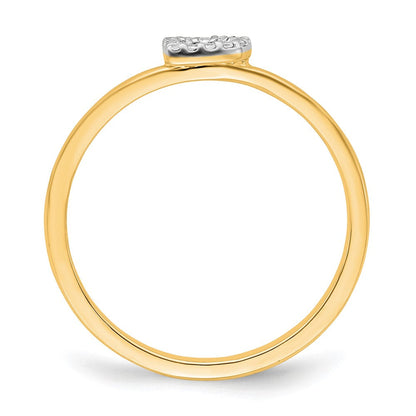 14K Gelbgold Ring mit natürlichem Diamant und Initiale „D“
