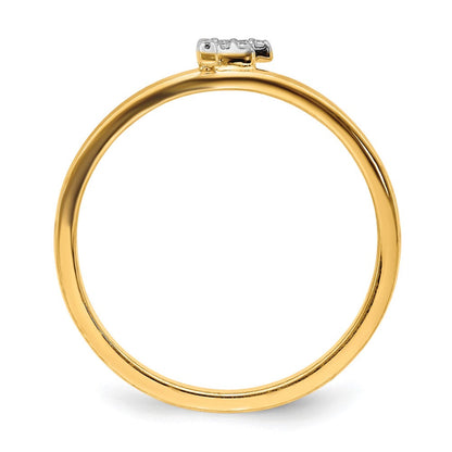 14K Gelbgold Ring mit natürlichem Diamant-Initial „F“