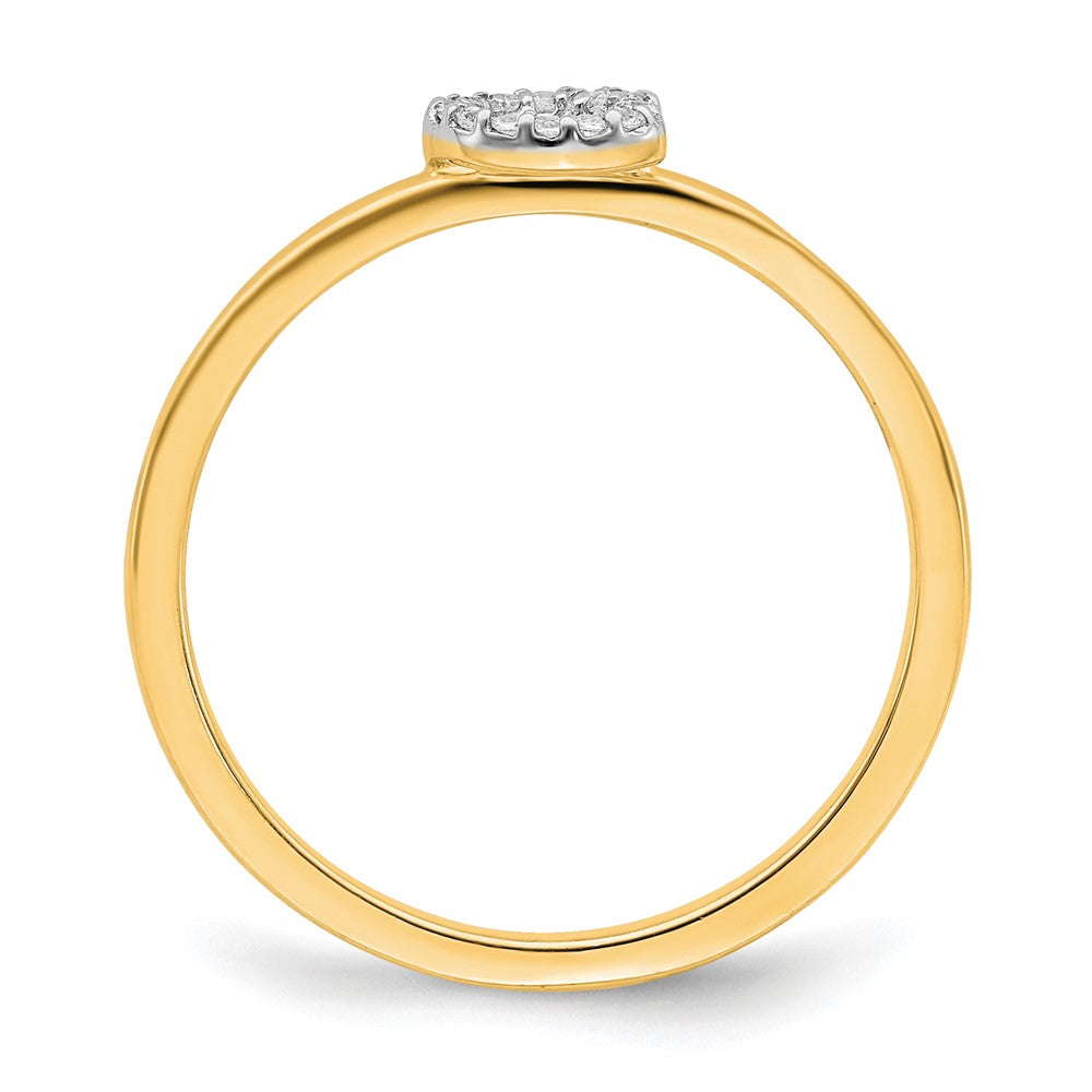14K Gelbgold Ring mit natürlichem Diamant – Initiale „G“