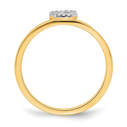 14K Gelbgold Ring mit natürlichem Diamant – Initiale „G“