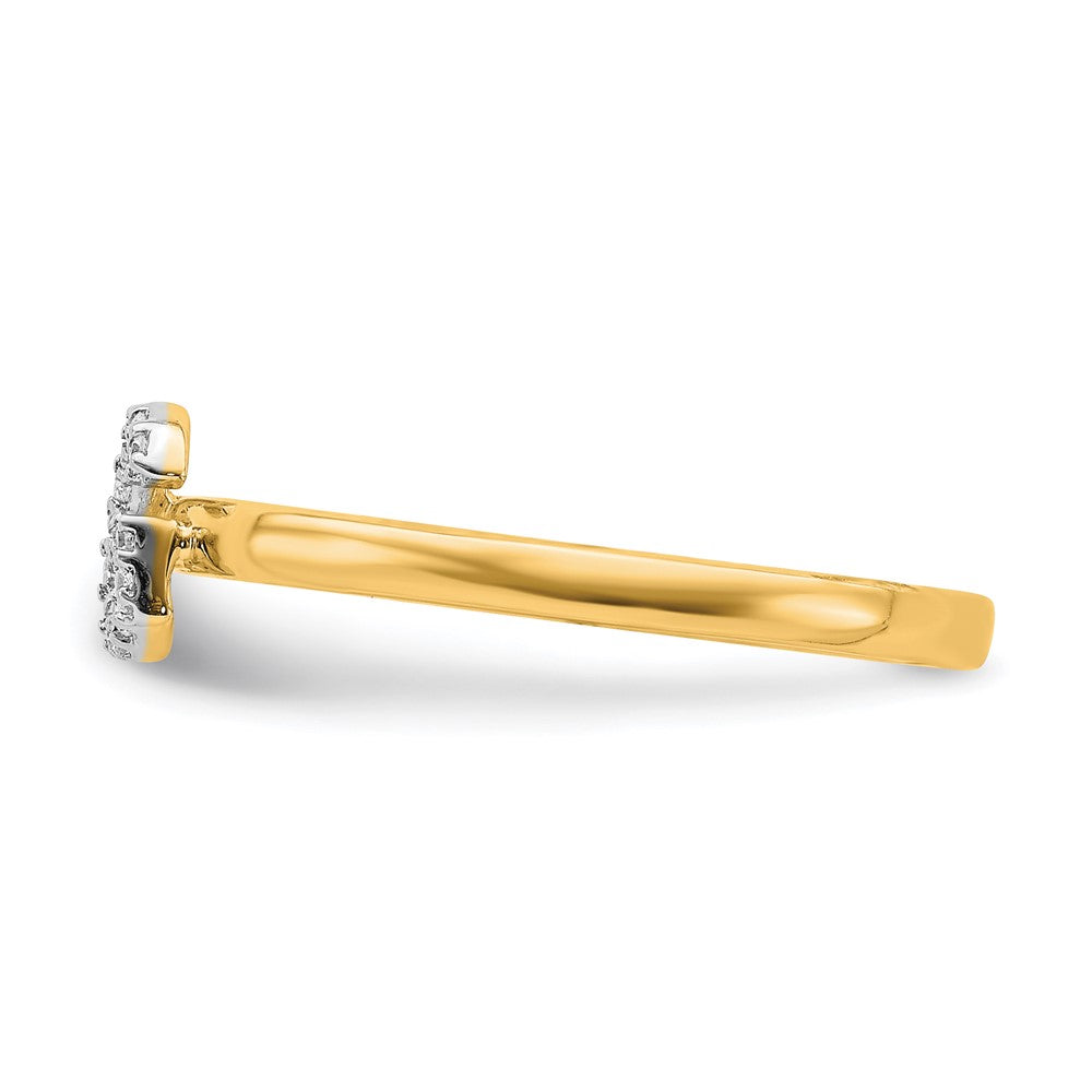 14K Gelbgold Ring mit natürlichem Diamant – Initiale „G“