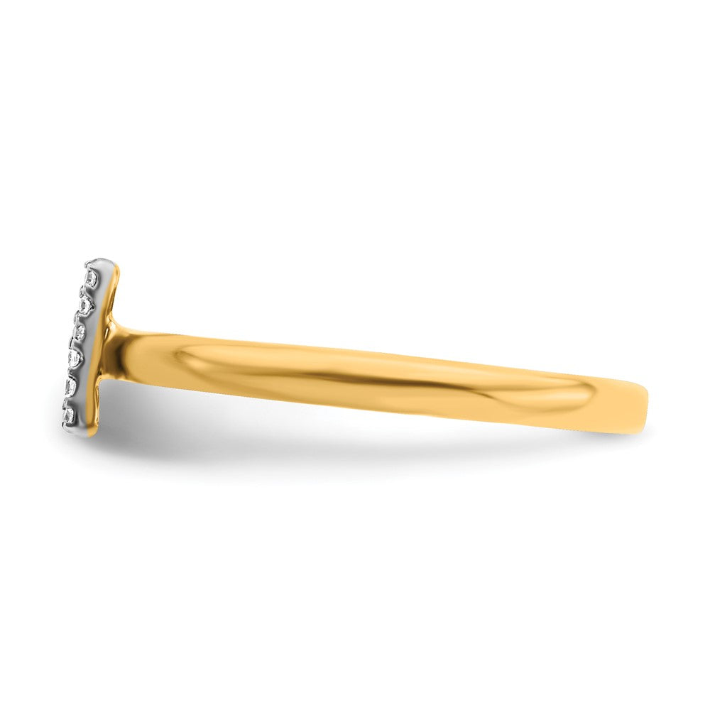 14K Gelbgold Ring mit natürlichem Diamant-Initial „I“
