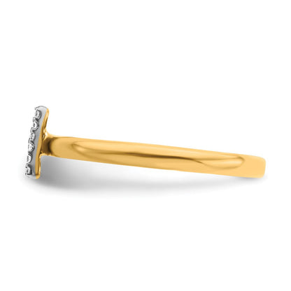 14K Gelbgold Ring mit natürlichem Diamant-Initial „I“