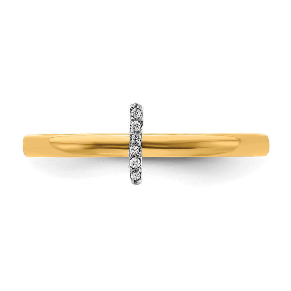 14K Gelbgold Ring mit natürlichem Diamant-Initial „I“