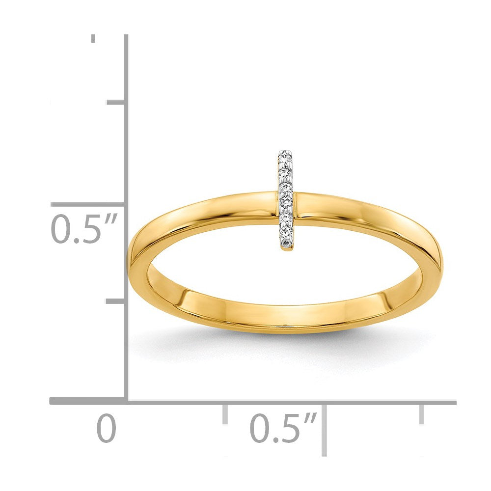 14K Gelbgold Ring mit natürlichem Diamant-Initial „I“