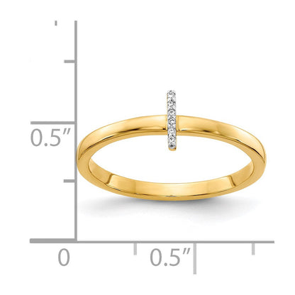14K Gelbgold Ring mit natürlichem Diamant-Initial „I“