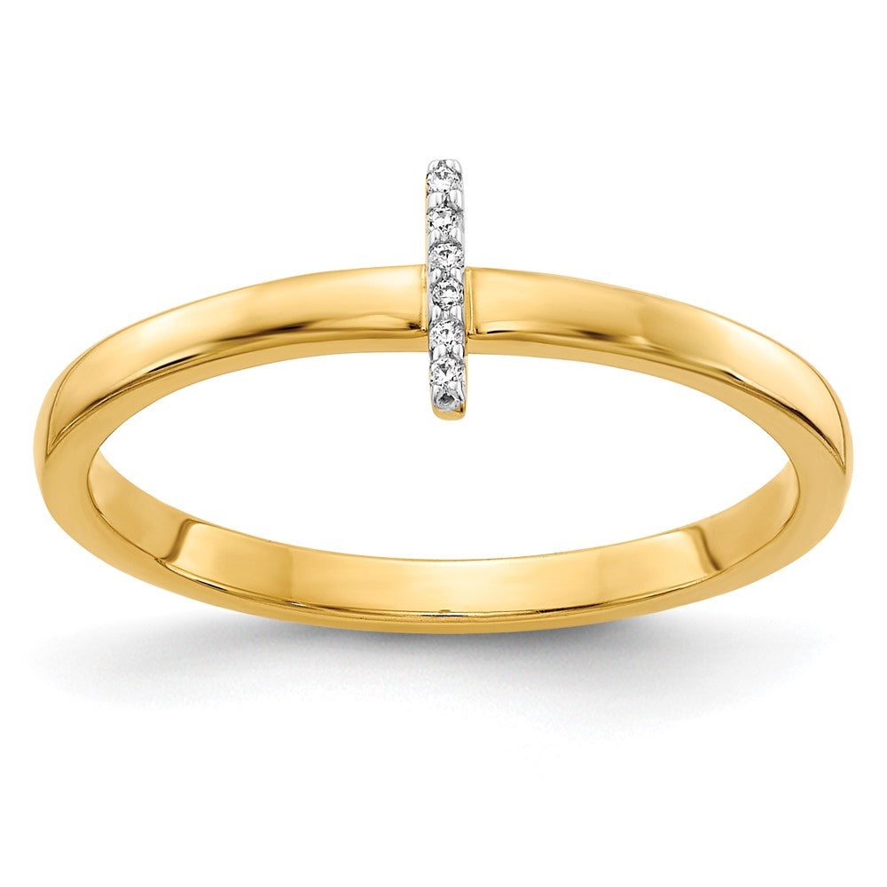 14K Gelbgold Ring mit natürlichem Diamant-Initial „I“