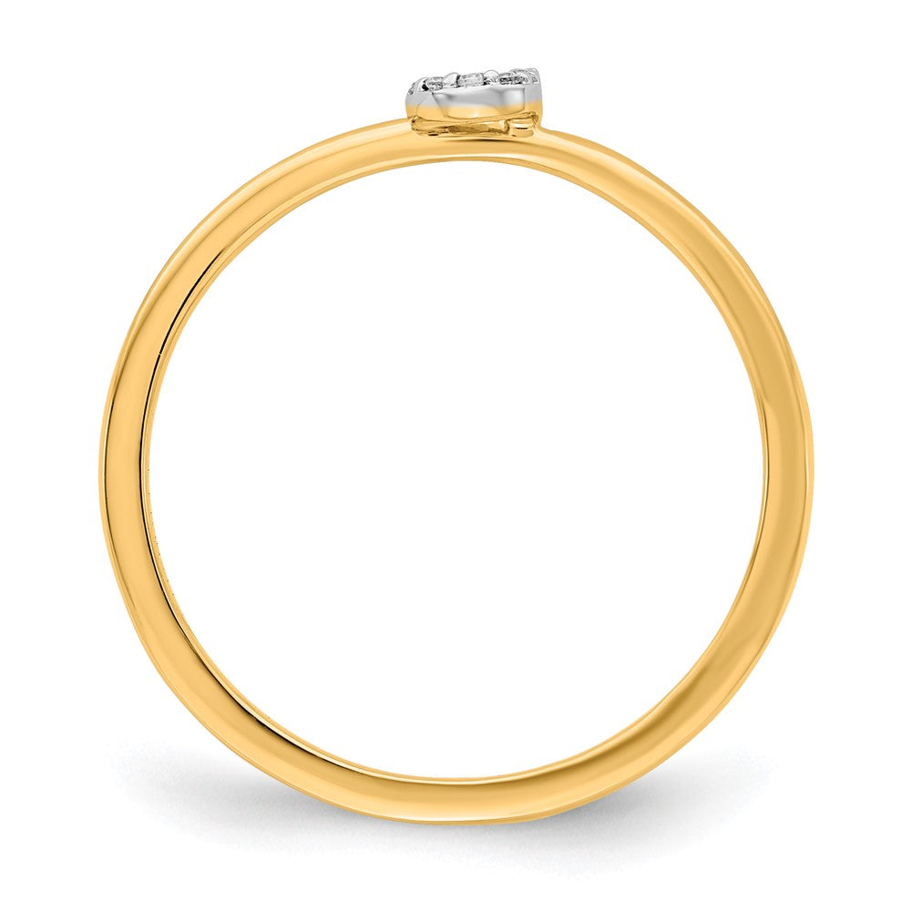 14K Gelbgold Ring mit natürlichem Diamant – Initiale "J"
