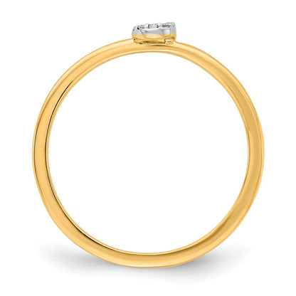 14K Gelbgold Ring mit natürlichem Diamant – Initiale "J"