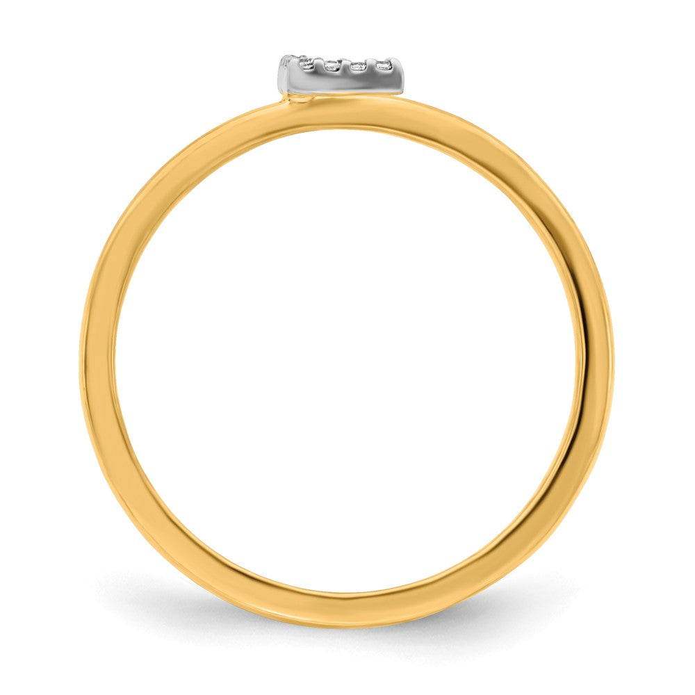 14K Gelbgold Ring mit Initiale L und natürlichen Diamanten