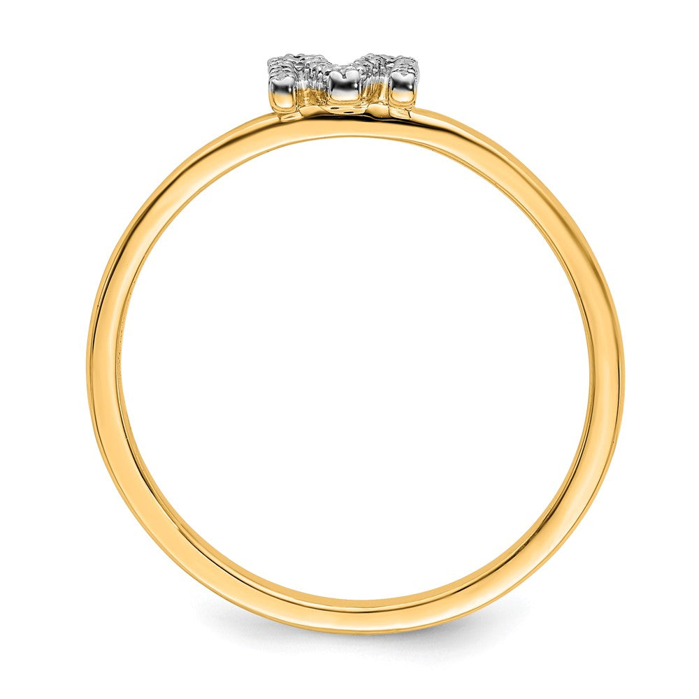 14K Gelbgold Ring mit natürlichem Diamant – Initiale M