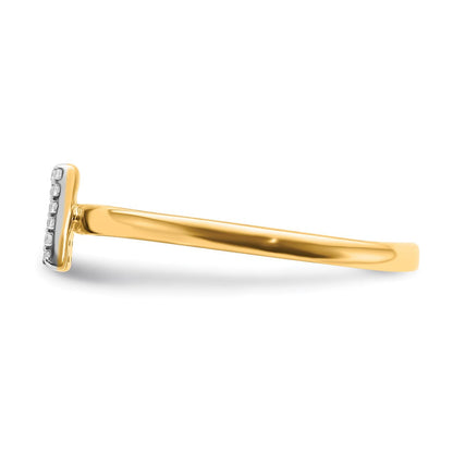 14K Gelbgold Ring mit natürlichem Diamant – Initiale M