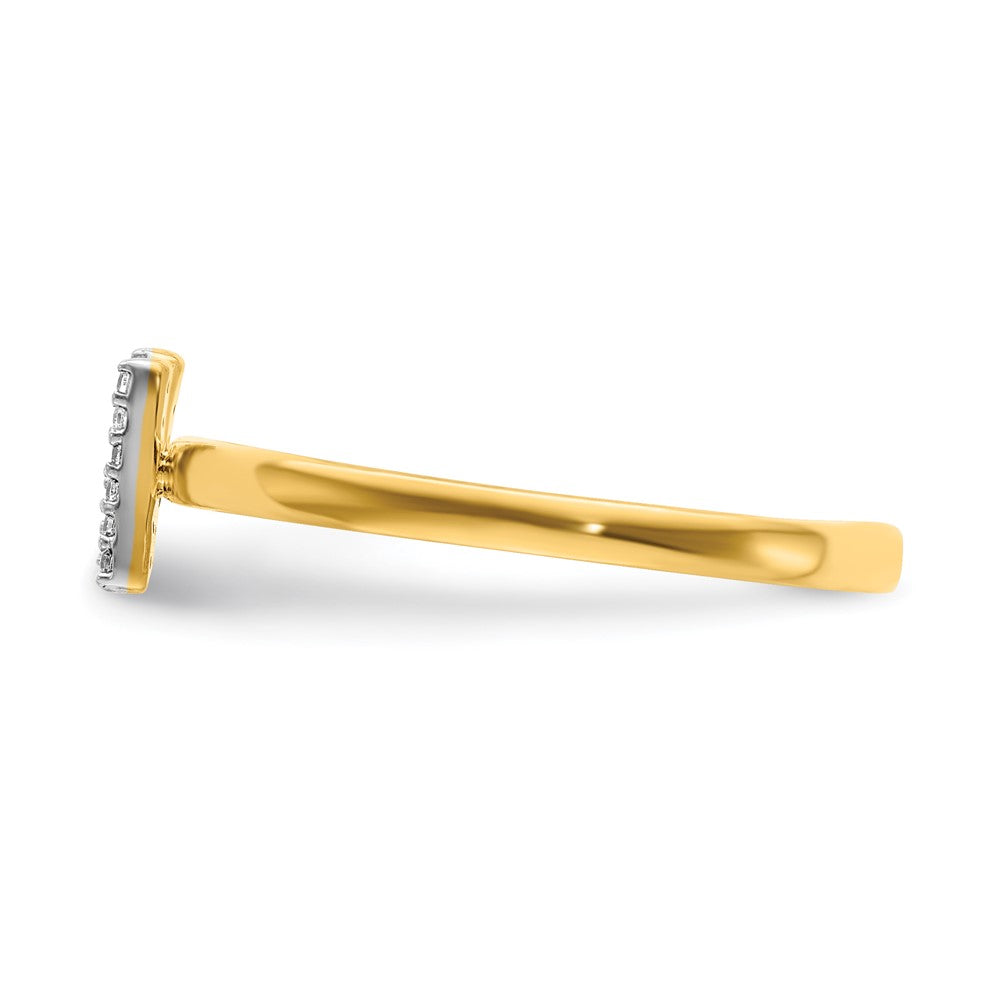 Initial-Ring „N" mit echten Diamanten aus 14K Gelbgold