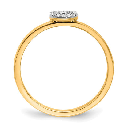 14K Gelbgold Ring mit natürlichem Diamant, Initiale „O“