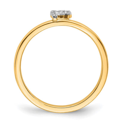 14K Gelbgold Ring mit natürlichem Diamant-Initialbuchstaben „P“