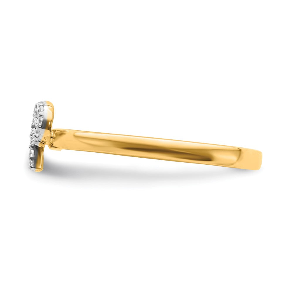 14K Gelbgold Ring mit natürlichem Diamant-Initialbuchstaben „P“