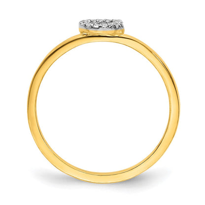 14K Gelbgold Initialring „Q" mit natürlichen Diamanten