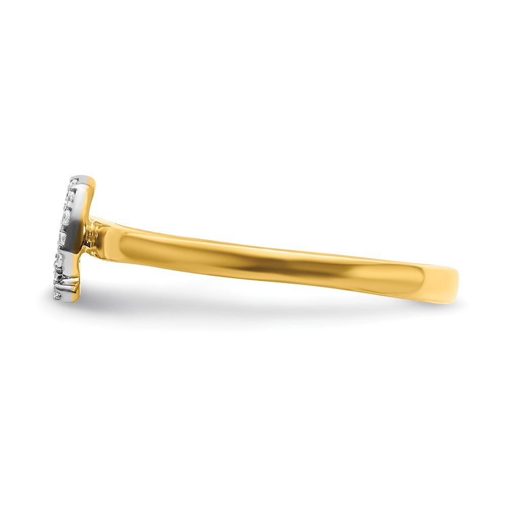 14K Gelbgold Initialring „Q" mit natürlichen Diamanten