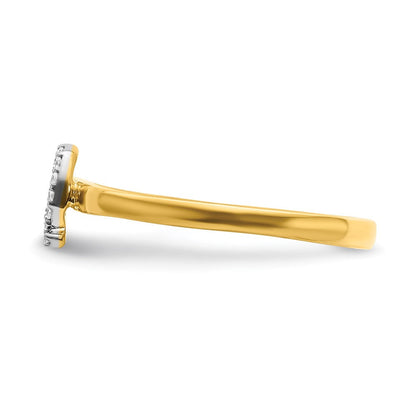 14K Gelbgold Initialring „Q" mit natürlichen Diamanten