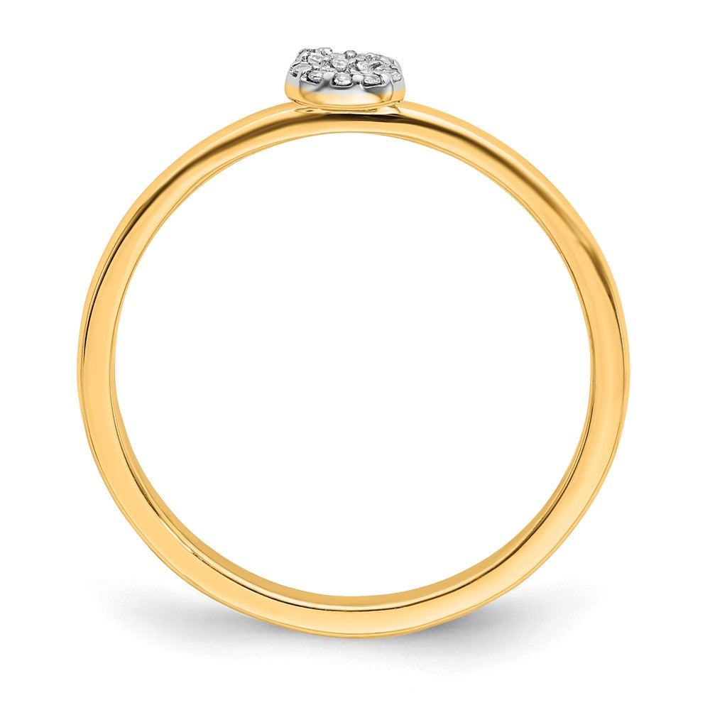 14K Gelbgold Ring mit natürlichem Diamant – Initiale „S“