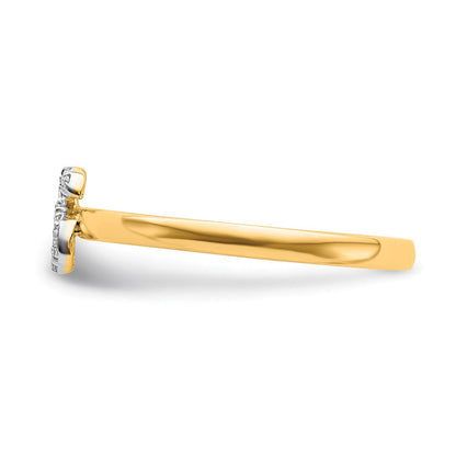14K Gelbgold Ring mit natürlichem Diamant – Initiale „S“