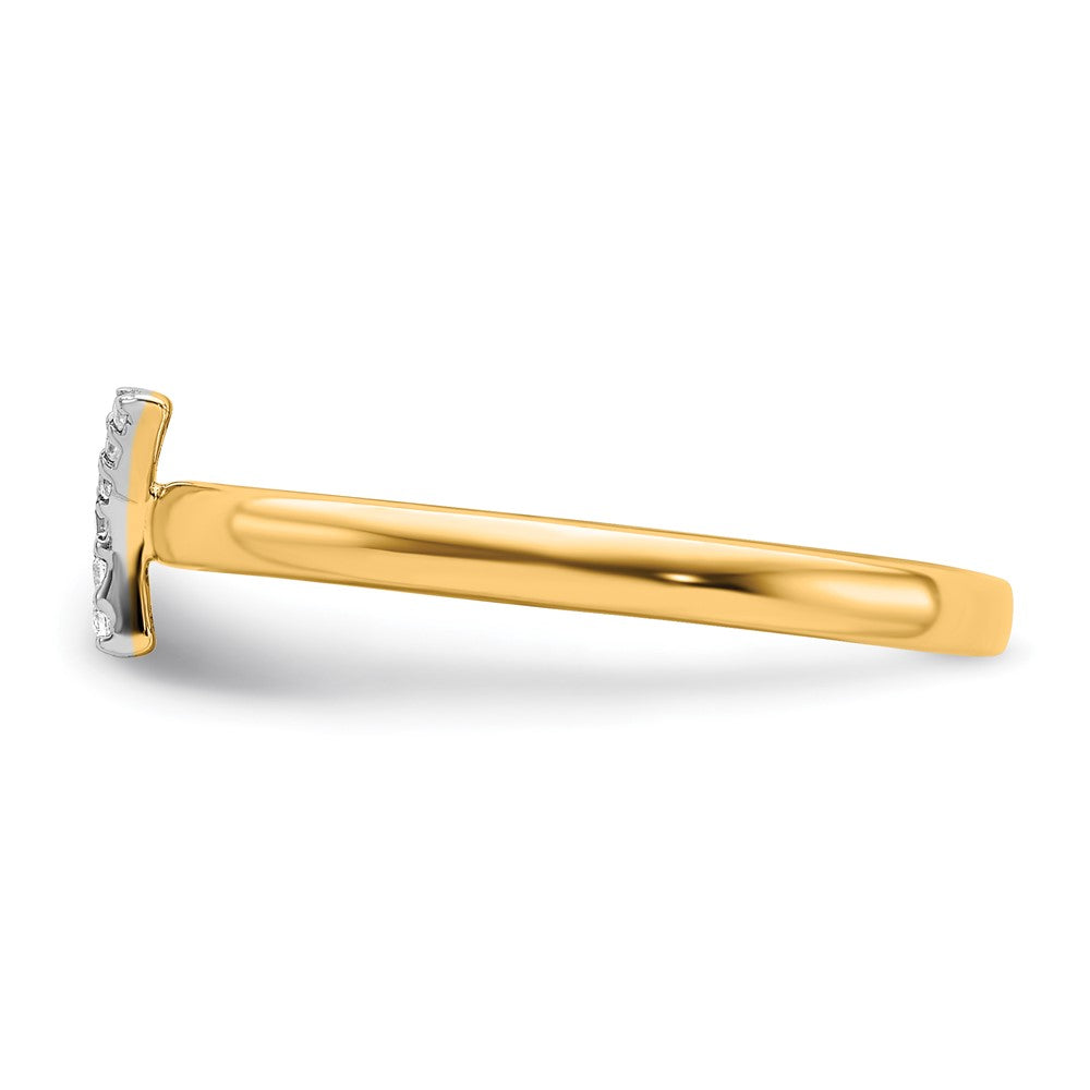 14K Gelbgold Ring mit natürlichem Diamant – Initiale „Y"
