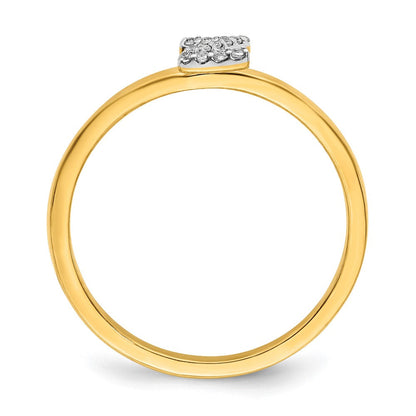 14K Gelbgold Ring mit natürlichem Diamant, Initiale „Z“