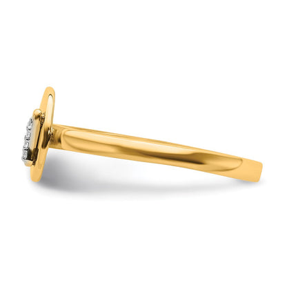 14K Gelbgold Ring mit natürlichem Diamant-Initial „A“