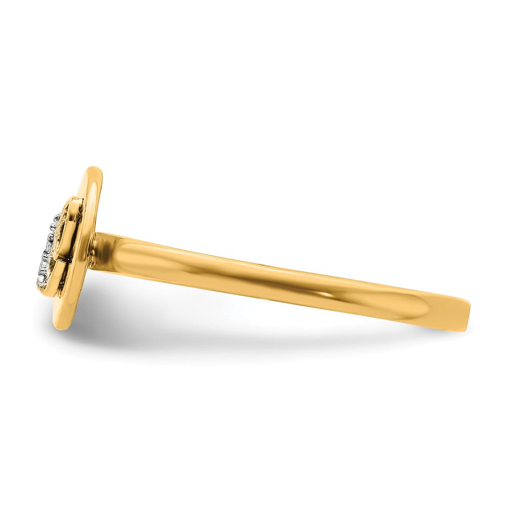 14K Gelbgold Ring mit natürlichem Diamant-Initial „C“