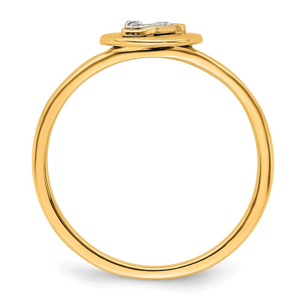 14K Gelbgold Ring mit natürlichem Diamant und Initiale „G“