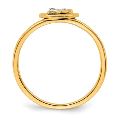 14K Gelbgold Ring mit natürlichem Diamant und Initiale „G“